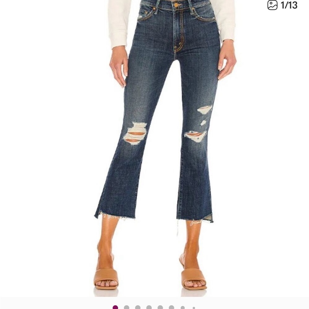 Mother Insider Crop Step Fray Wicked Wildflower